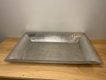 Hammered Silver Rectangle Serving  Tray