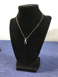 Sterling Blue/purple Stone Necklace 5.03g