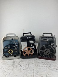 Lot Of 3 Vintage Bell & Howell Film Projectors 8mm