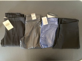 Lot Of Four Black And Blue Leggings, Including Boston Proper, All NWT