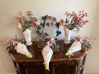 Ceramic And Porcelain Decor, With Faux Flowers