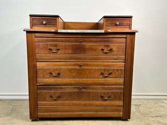 Antique Marble Top Dresser On Casters