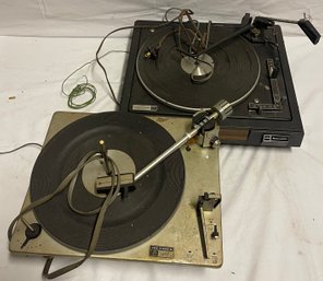 Two Record Players For Parts Or Repair