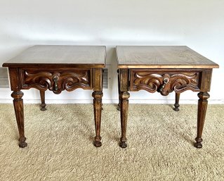 Pair Of Stanley Furniture Oak End Tables