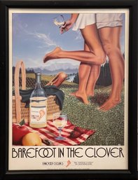 Vintage Barefoot In The Clover Barefoot Cellars Framed Poster Print