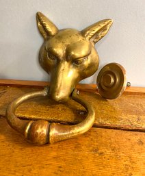 STUNNING Solid Brass Fox Head Door Knocker