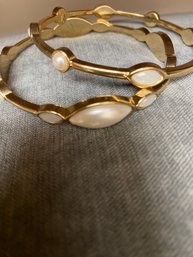 Gold &  Pearl Bangles (2)