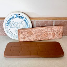 Lot Of 3 Breadwarmer Tiles, Longaberger And More