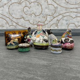 An Assortment Of Porcelain Trinket Boxes Including Antique C 1770