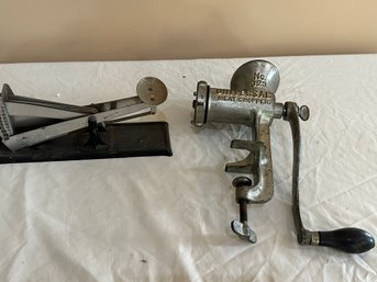 Vintage LF & Co. , New Britian, CT Meat Grinder & Acme Egg Grader