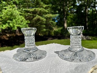 Waterford Lismore Pattern Candlesticks, Rare And Vintage