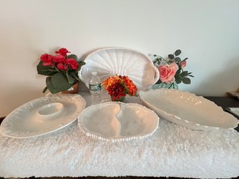 It's A Party Lot For Sure! White Platters, Serving Bowl, Divided Server