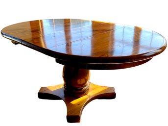 Country Pine, Expanded Pedestal Dining Table.