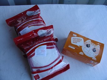 Face Masks - Lot Of 3 Packages KN95 And Kid's Sizes