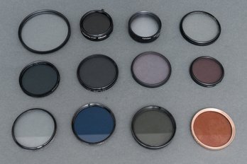 Collection Of 12 Assorted Lens Filters - Tiffen, Vivitar, Quantaray, Promaster And More!