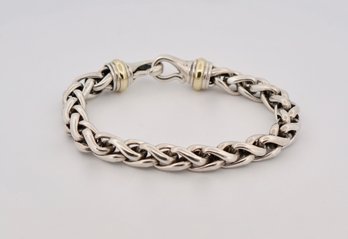 David Yurman Wheat Bracelet In 14k & Sterling Silver 8mm