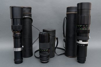 Pair Of Soligor Lenses And Lentar Telephoto Lenses, Cases, And More!
