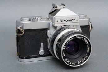 Vintage Nikon Nikomat FT SLR 35MM Camera With Nikkor-H Auto F2/50mm Lens