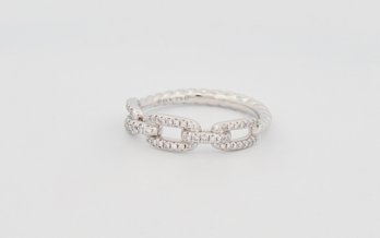 David Yurman Diamond Stax Chain Link 18K WG Ring