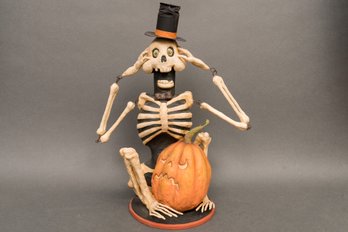 RARE! Scott Smith/Rucus Studio For Bethany Lowe 'Skeleton Sam' Halloween Candy Container