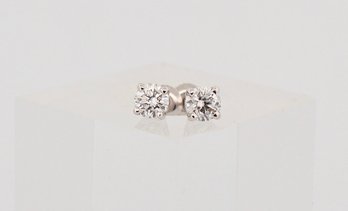 1 Carat TW Round Diamond Stud Earrings