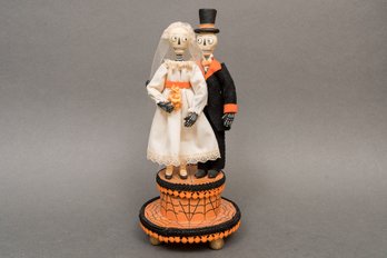 RETIRED -  Allen Cunningham For Bethany Lowe Designs 'Halloween Wedded Bliss' Cake Topper