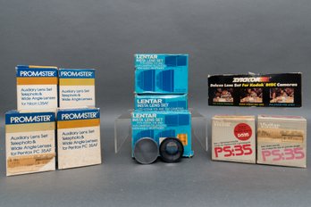 Assortment Of Vintage Lens Sets - Vivitar, Promaster, Zykkor, And More!