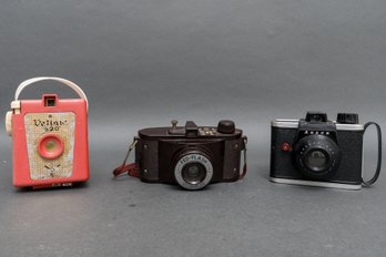 Three Vintage Cameras - Valiant, Ansco, And Federal Bakelite