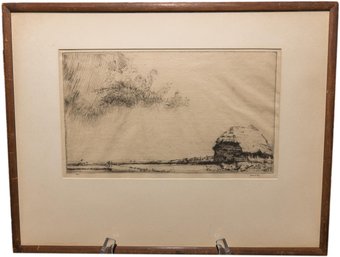 Signed James McBey 'The Shower' Etching