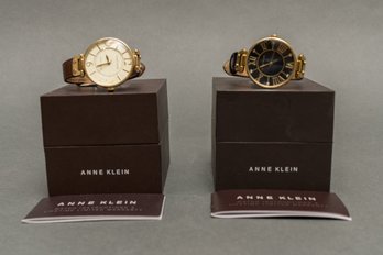 Pair Of Anne Klein Genuine Leather Women's Watches
