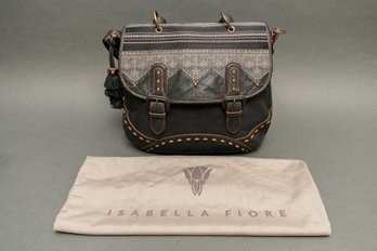 Isabella Fiore Black Leather Shoulder Bag With Dust Bag