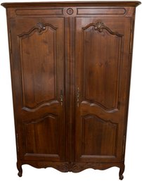 Antique French Carved Wood 'Hat Cabinet' Or Wardrobe Armoire