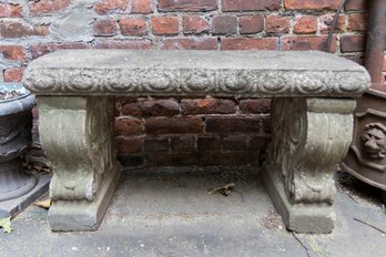 Vintage Cast Stone Garden Bench