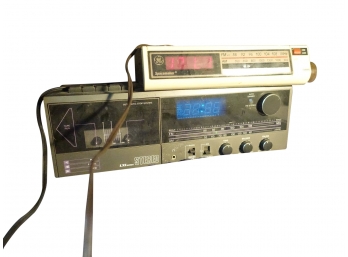 GE Clock Radio Alarm, LXI Cassette Player And SR Electronics (x2)