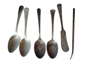 Early - Mid Century Silverware Bowls, Spoons And Cup