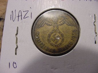 1939 B Germany Nazi Era 10 Reichspfennig  Coin