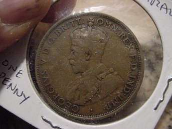 1913 Australia One Penny Coin - VF