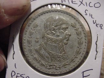 1962   10 Percent Silver Mexico Peso - F