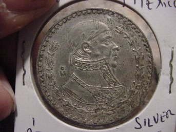 1960   10 Percent Silver Mexico Peso - F