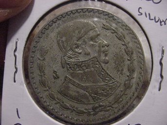 1959   10 Percent Silver  Mexico  Peso - VG