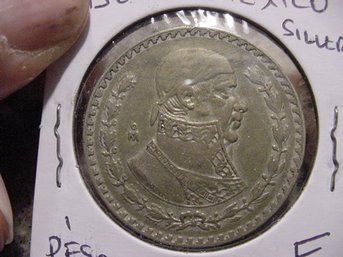 1958   10  Percent Silver  Mexico One Peso Coin - F  # 2