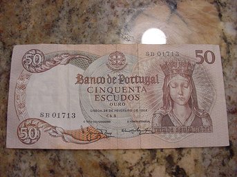 Banco De Portugal 50 Escudos Paper Note