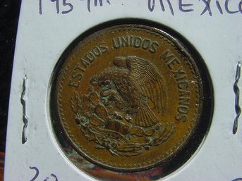 1954 OM  Mexico 20 Centavos Coin-- Very Fine