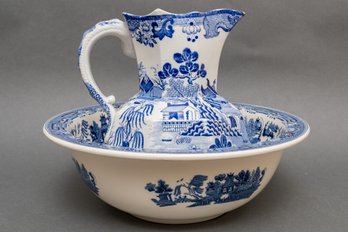 Wedgewood Willow Basin With Masons Pitcher