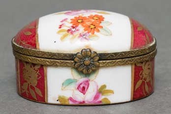 Rare Antique Meissen Porcelain Pill Box (One Of Two)