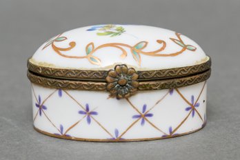 Rare Antique Meissen Porcelain Pill Box (Two Of Two)