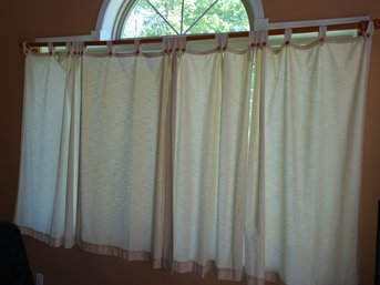 Set Of Eight Curtains And Two Rods