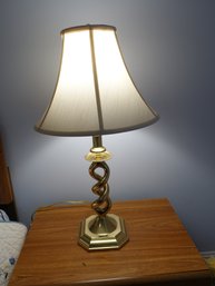 Pair Of Refined Brass Lamps With Serpentine Base