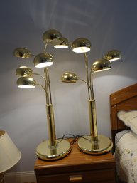 Set Of Five-head Brass Table Top Lamps
