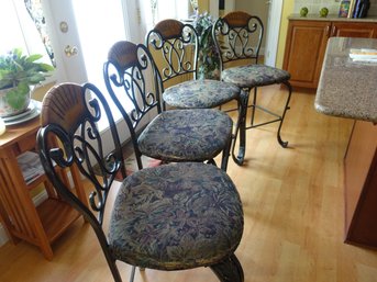 Four Metal Chairs With Medium High Seating